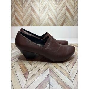 Dansko Beatrix Nappa Brown Leather Pump With Heel Comfort Shoes US 9.5 EU 40